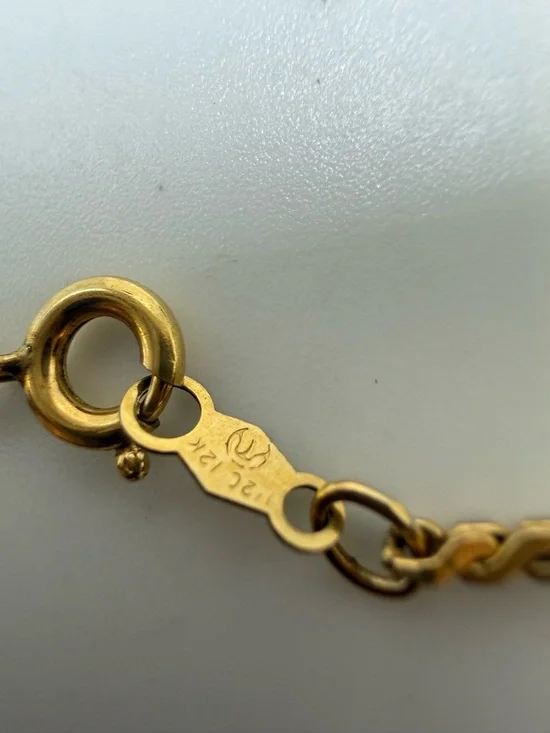 Vintage 12K Gold Filled 18” Herringbone Chain Necklace 1/20 12K Classic - Picture 2 of 3